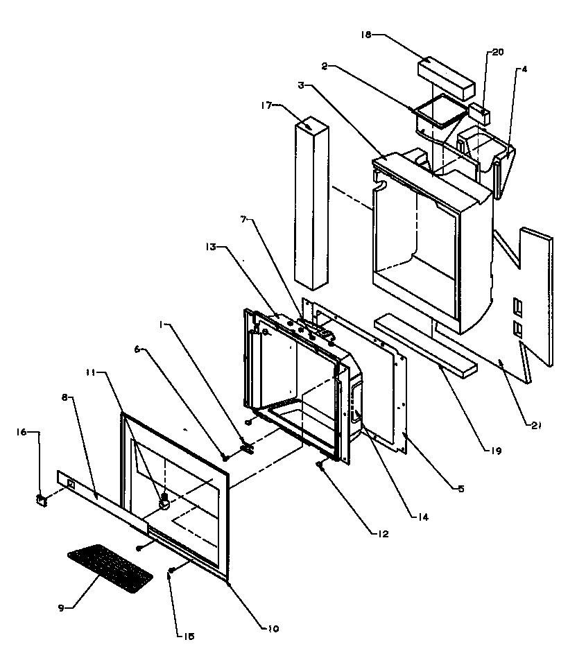 Amana SXD25NPW-P1162420WW ice and water cavity diagram