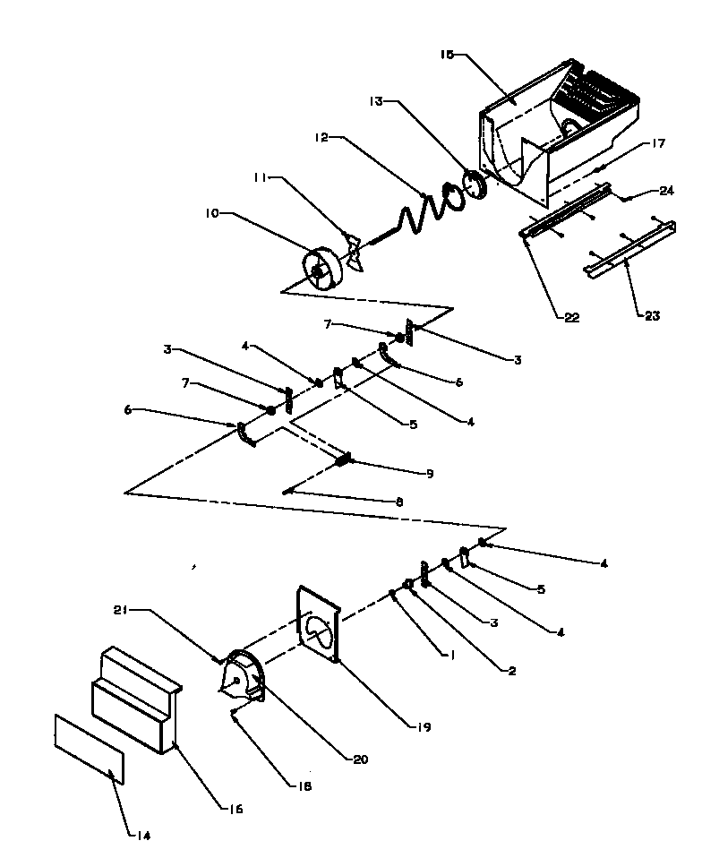 Amana SXD25NPW-P1162420WW crushed ice bucket diagram