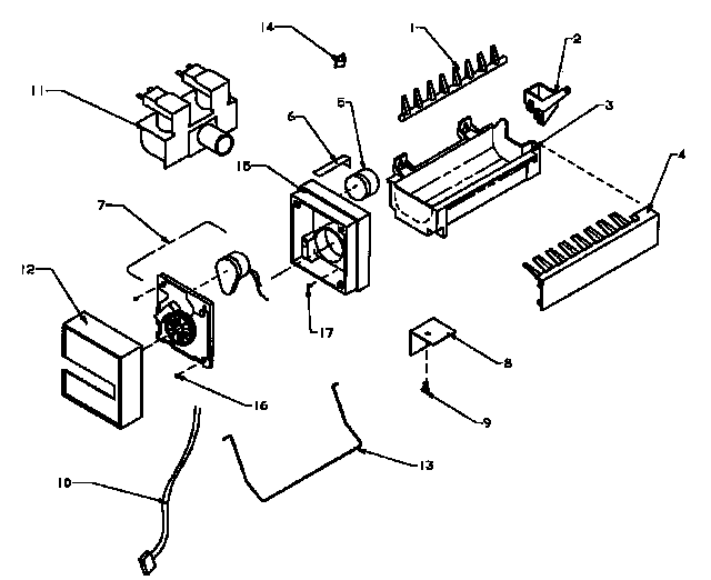 Amana SXD25NPW-P1162420WW 8-cube compact ice maker diagram