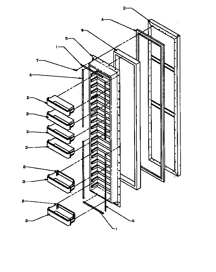Amana SX19NL-P1168702WL freezer door diagram