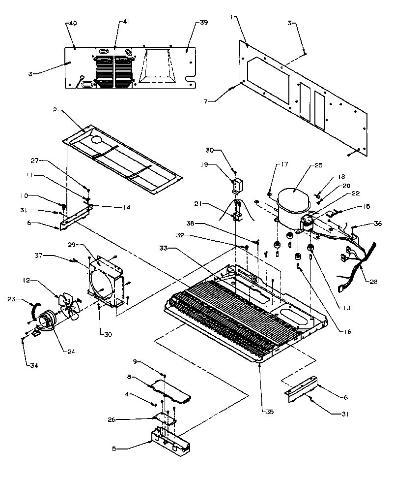 Amana SX19NL-P1168702WL machine compartment diagram