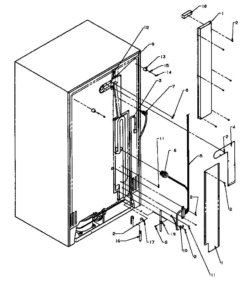 Amana SX19NL-P1168702WL back unit diagram