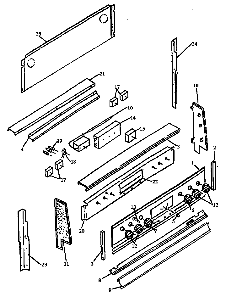 Amana ART660L-P1167302SL backguard parts (art660e/p1130976n) (art660l/p1167302sl) (art660w/p1167301sw) diagram