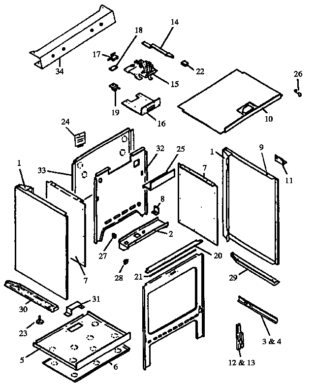 Amana AGS760WW-P1141251NWW cabinet assembly diagram