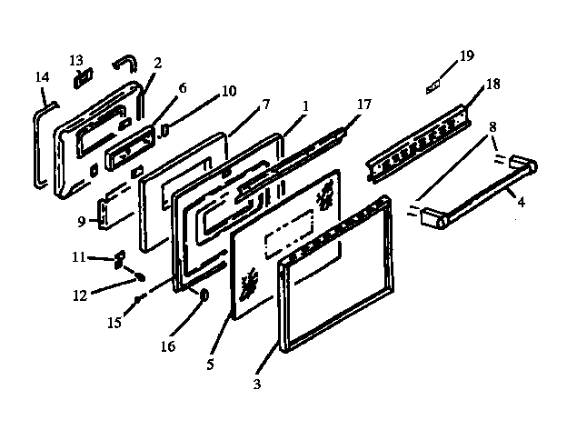 Amana AGS760WW-P1141251NWW oven door assembly diagram