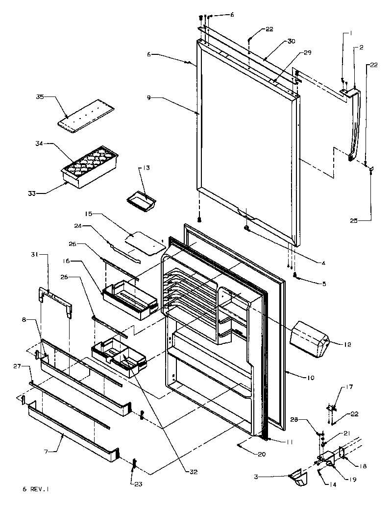 Amana TA18R3L-P1158307WL refrigerator door assembly diagram