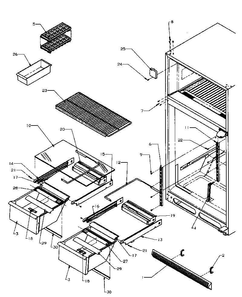 Amana TA18R3L-P1158307WL cabinet shelving diagram