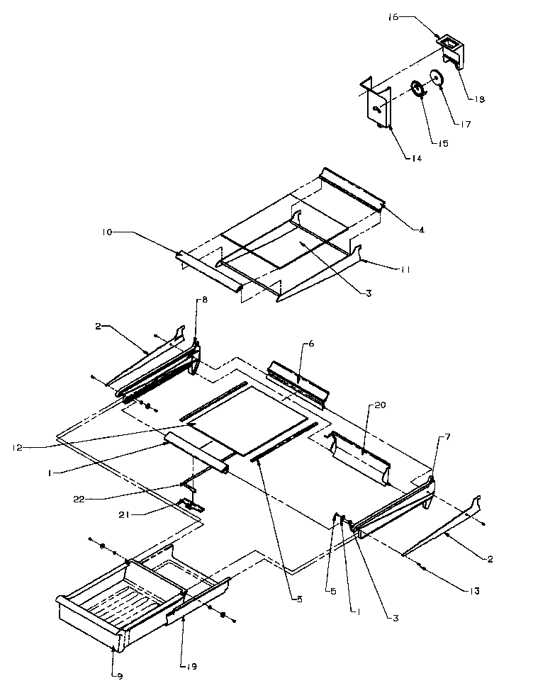 Amana TA18R3L-P1158307WL cabinet shelving diagram