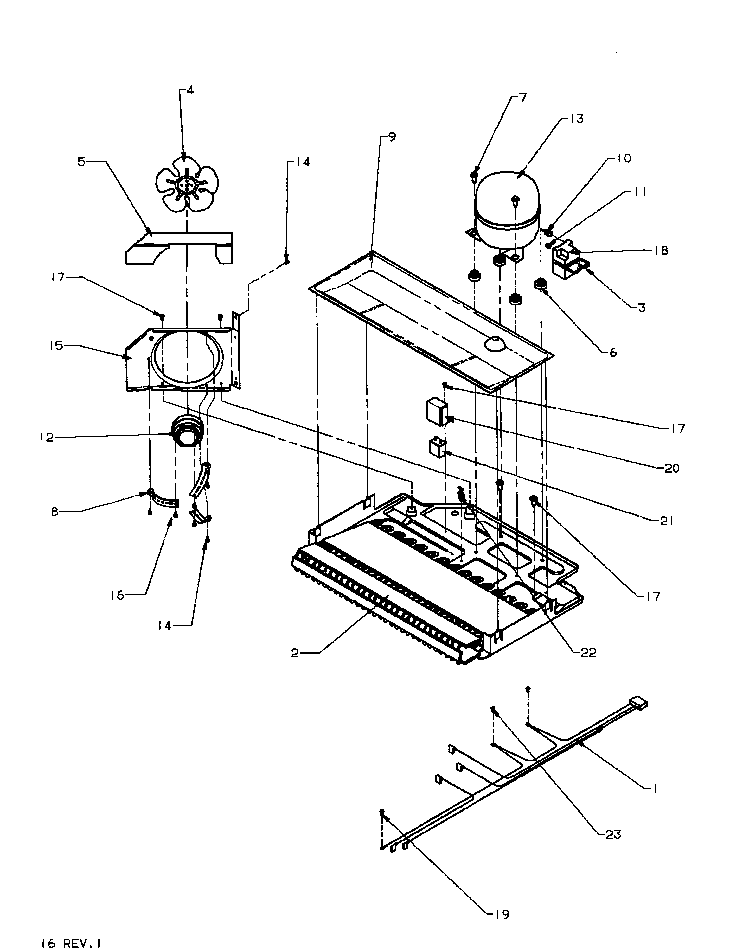 Amana TA18R3L-P1158307WL compressor compartment diagram