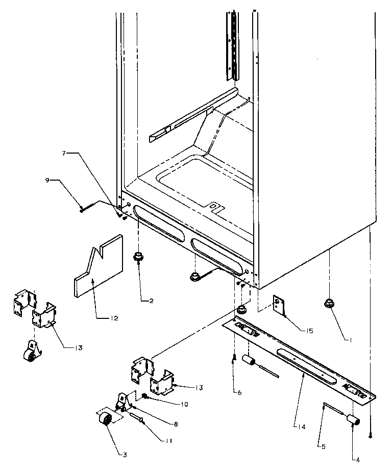Amana TA18R3L-P1158307WL cabinet bottom diagram