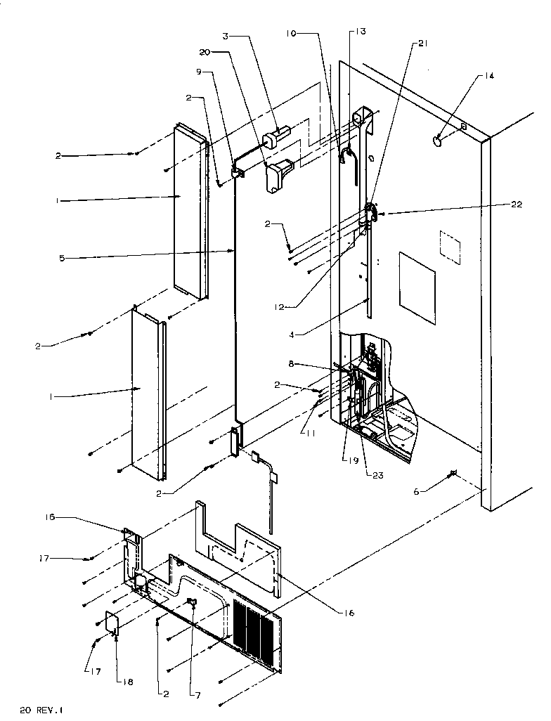 Amana TA18R3L-P1158307WL cabinet back diagram