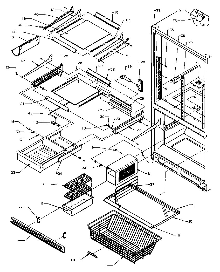 Amana BX20RE-P1161503WE refrigerator/freezer shelving (bz20re/p1161501we) (bz20re/p1161504we) (bz20rg/p1161501wg) (bz20rl/p1161501wl) (bz20rl/p1161504wl) (bz20rw/p1161501ww) (bz20rw/p1161504ww) diagram