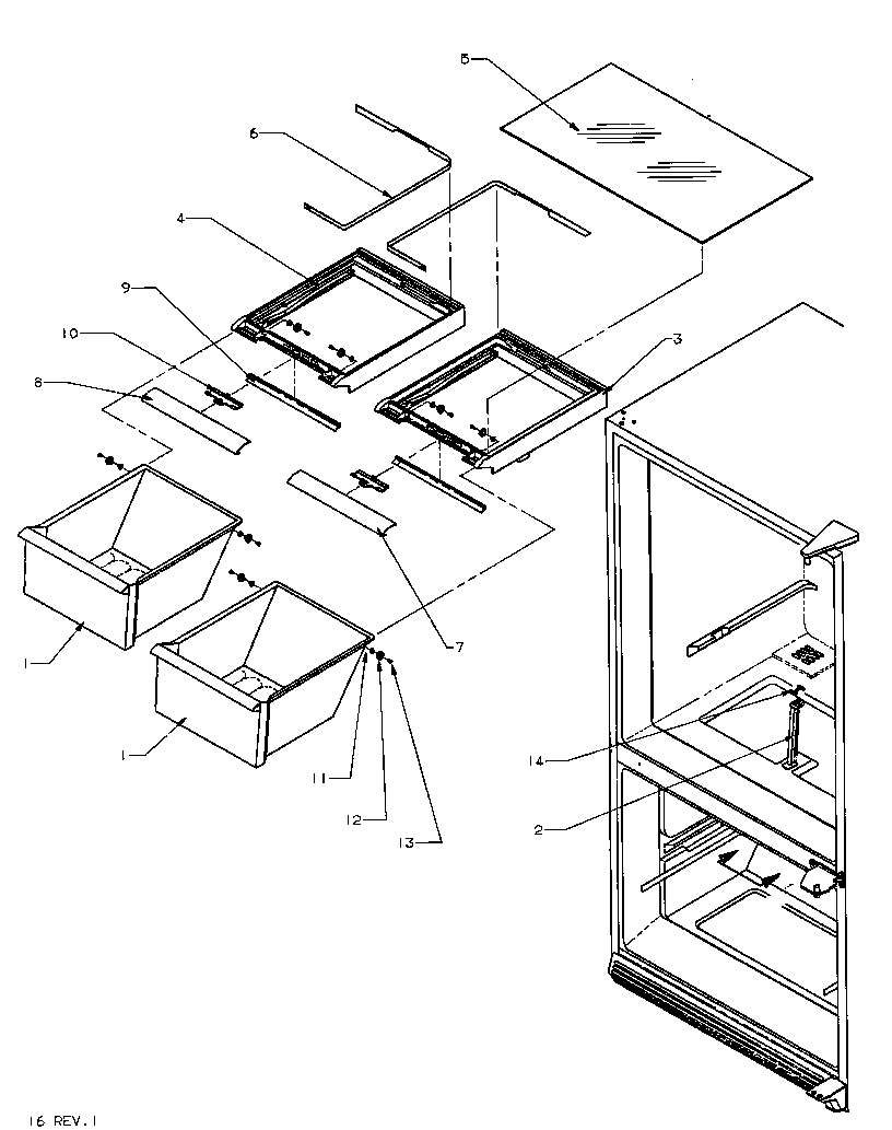 Amana BX20RE-P1161503WE crisper compartment diagram