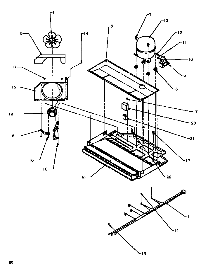 Amana TK18R3W-P1181710WW compressor compartment diagram
