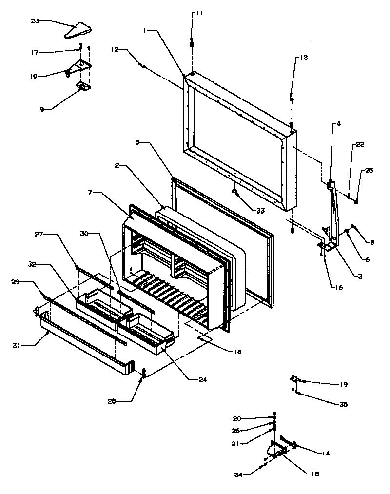 Amana TZ18R2L-P1181801WL freezer door (tz19r2e/p1181901we) (tz19r2l/p1181901wl) (tz19r2w/p1181901ww) diagram