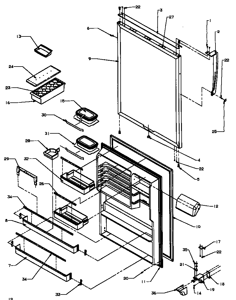 Amana TZ18R2L-P1181801WL refrigerator door (tg18r2/p1181701wl) (tg18r2/p1181701ww) (tg18r2g/p1181701wg) (tz18r2g/p1181801wg) (tz18r2l/p1181801wl) (tz18r2w/p1181801ww) diagram