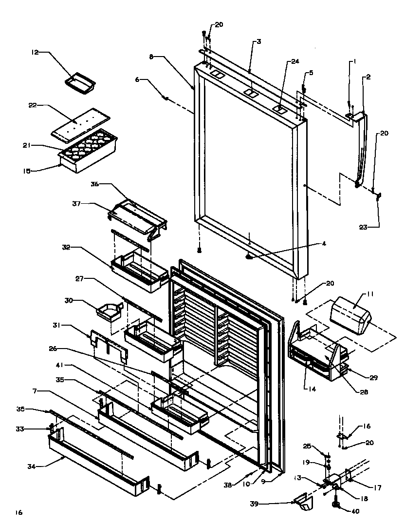 Amana TZ18R2L-P1181801WL refrigerator door (tz19r2e/p1181901we) (tz19r2l/p1181901wl) (tz19r2w/p1181901ww) diagram