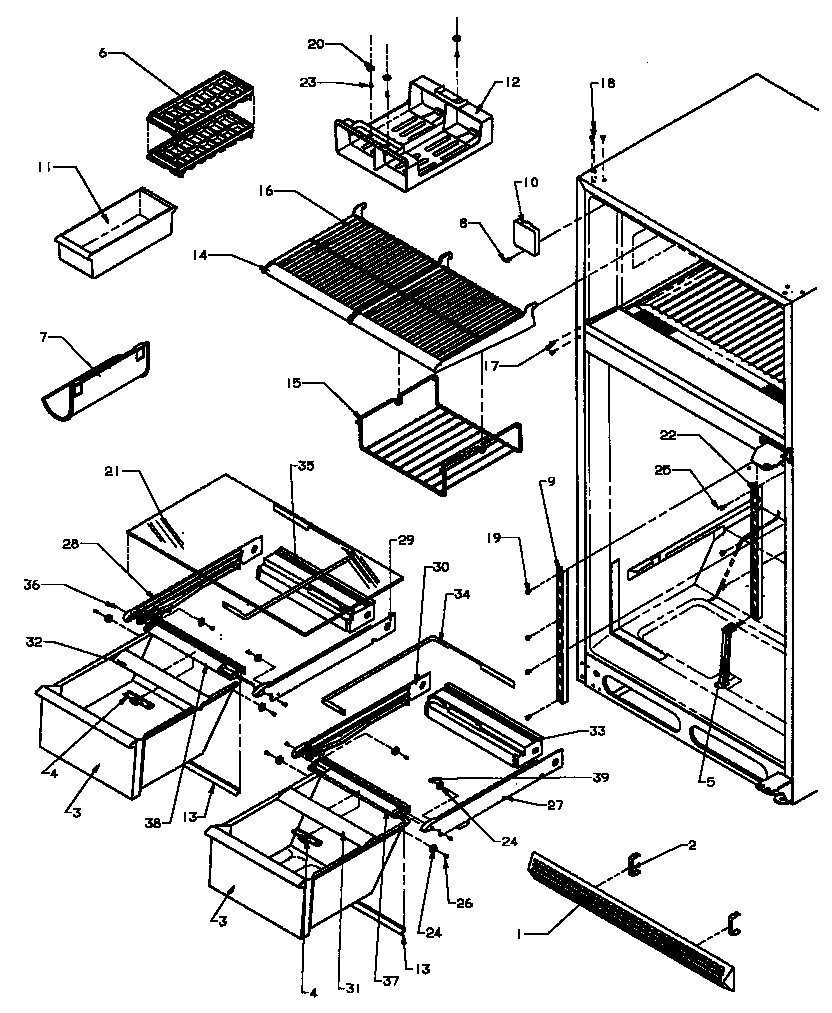 Amana TCI18A3L-P1182105WL cabinet shelving (tx21a3e/p1181504we) (tx21a3l/p1181504wl) (tx21a3w/p1181504ww) (txi21a3e/p1182006we) (txi21a3l/p1182006wl) (txi21a3w/p1182006ww) diagram