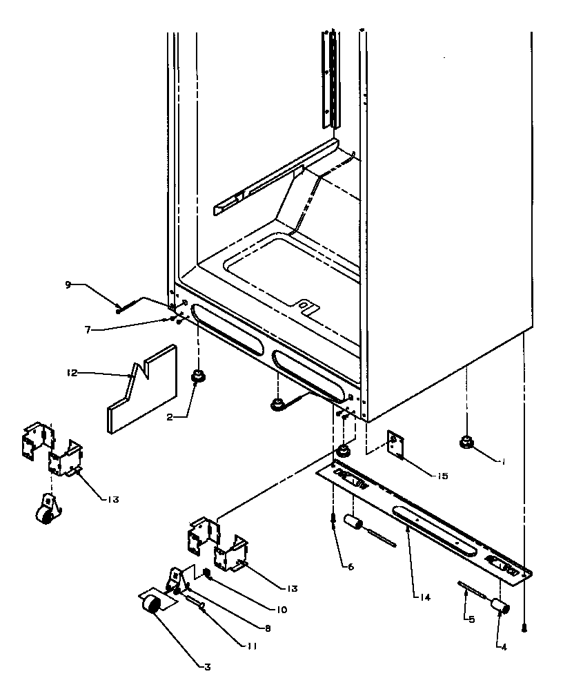 Amana TCI18A3L-P1182105WL cabinet bottom diagram