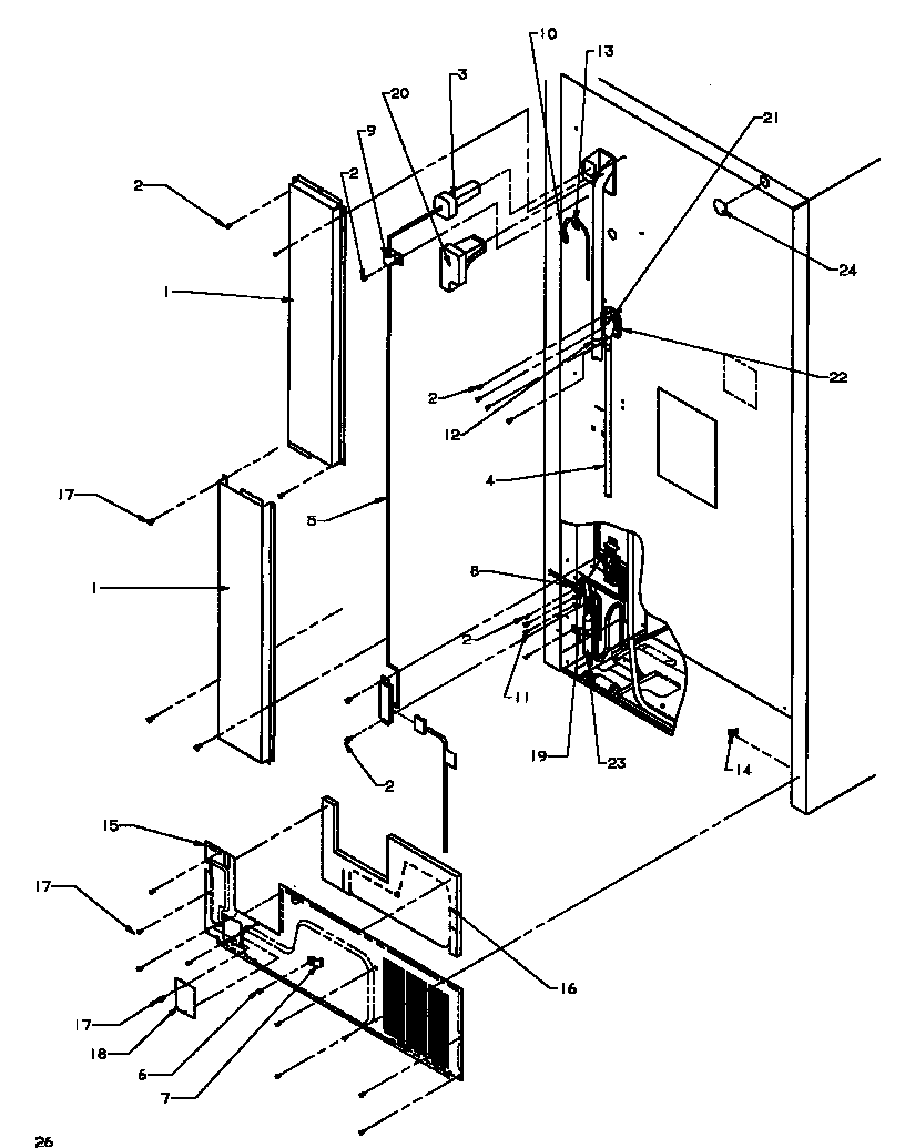 Amana TCI18A3L-P1182105WL cabinet back diagram