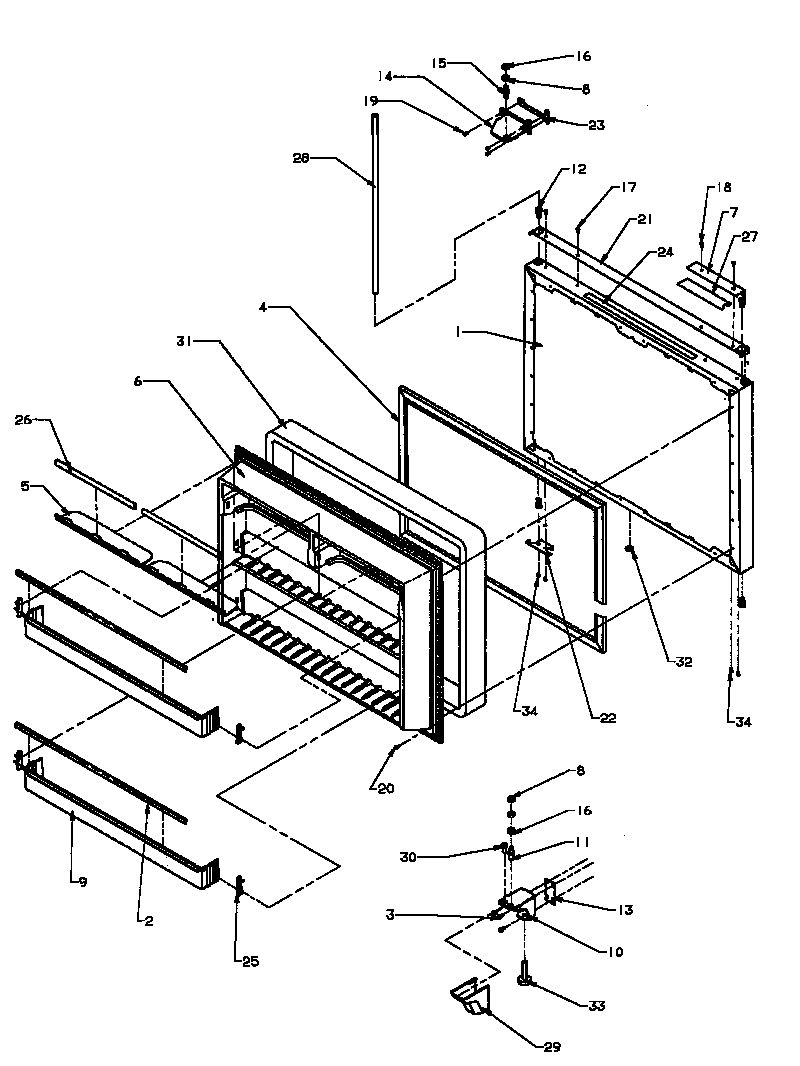 Amana BX22RW-P1161604WW freezer door diagram