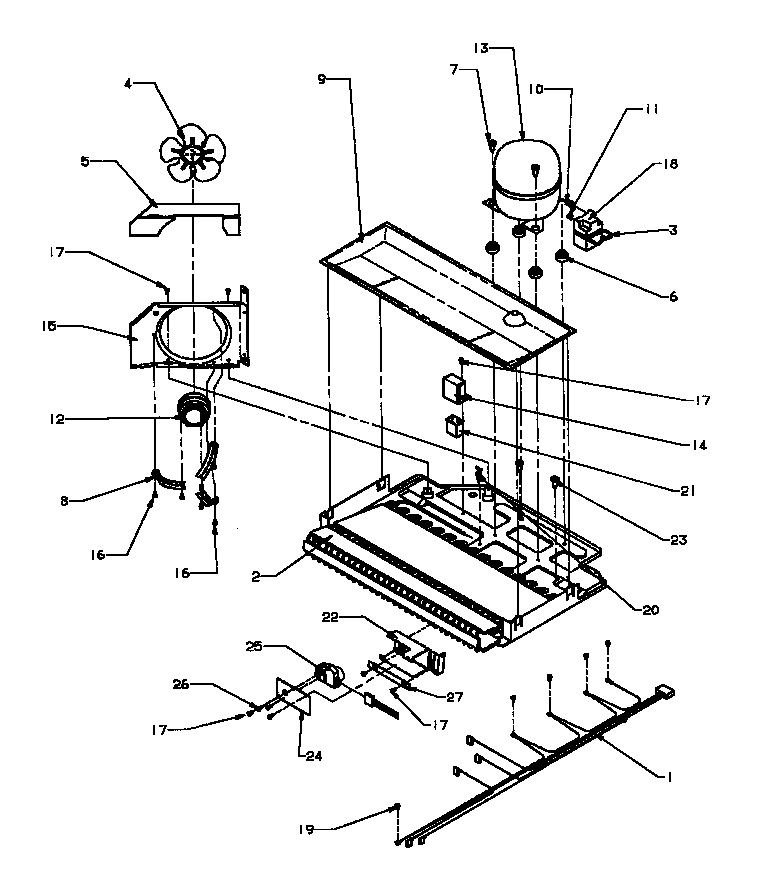 Amana BX22RW-P1161604WW compressor compartment diagram