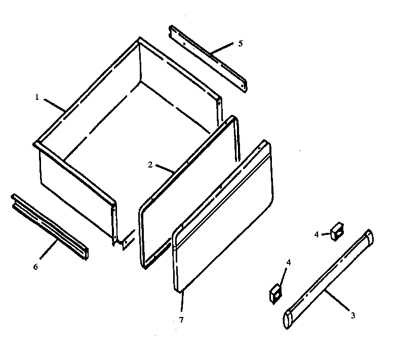 Caloric ESK37002WG/P1130949NW drawer assembly diagram