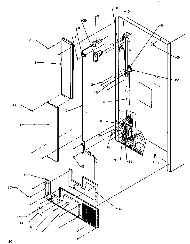 Amana TXI25R4W-P1185301WW cabinet back diagram