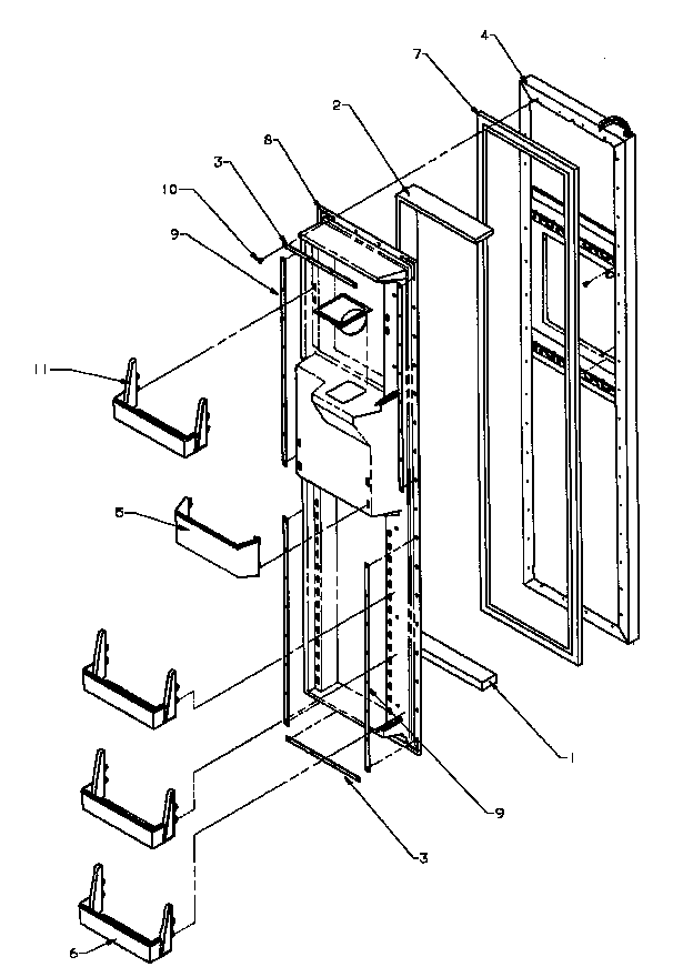 Amana SQD22NW-P1181301WW freezer door diagram