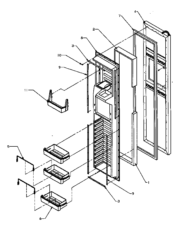 Amana SPD22NW-P1181306WW freezer door (spd22nl/p1181306wl) (spd22nw/p1181306ww) diagram