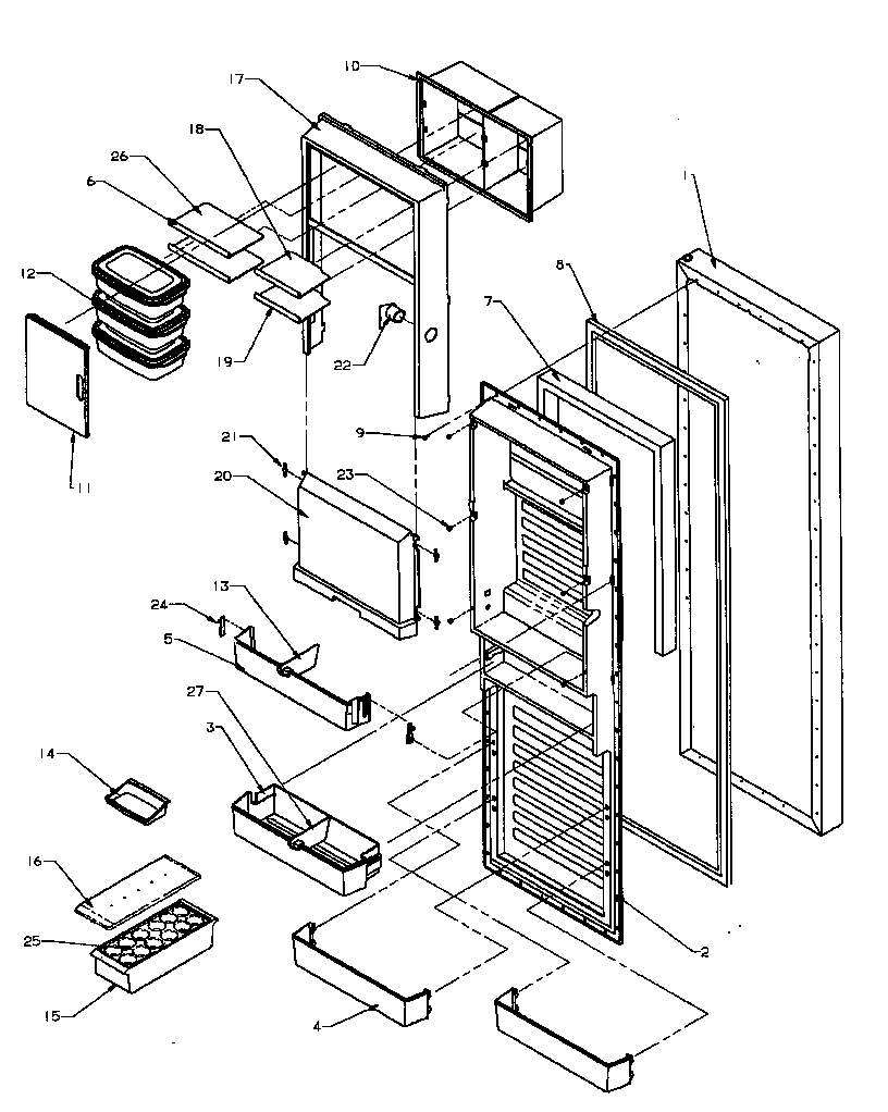 Amana SPD22NW-P1181306WW refrigerator door diagram