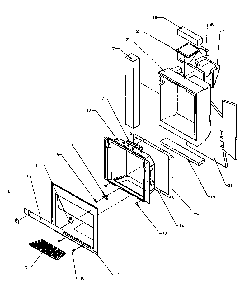 Amana SPD22NW-P1181306WW ice and water cavity (spd22nl/p1181306wl) (spd22nw/p1181306ww) diagram