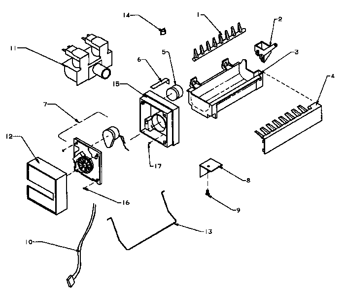 Amana SPD22NW-P1181306WW ice maker assembly diagram
