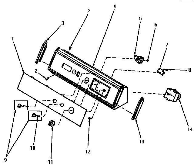 Speed Queen NE6813 graphics panel, control hood and controls diagram