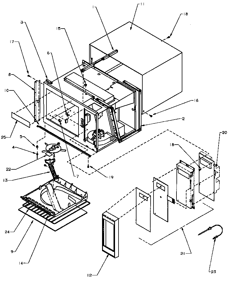 Amana CRSW459P/P1110415MV chassis assembly & control panel diagram
