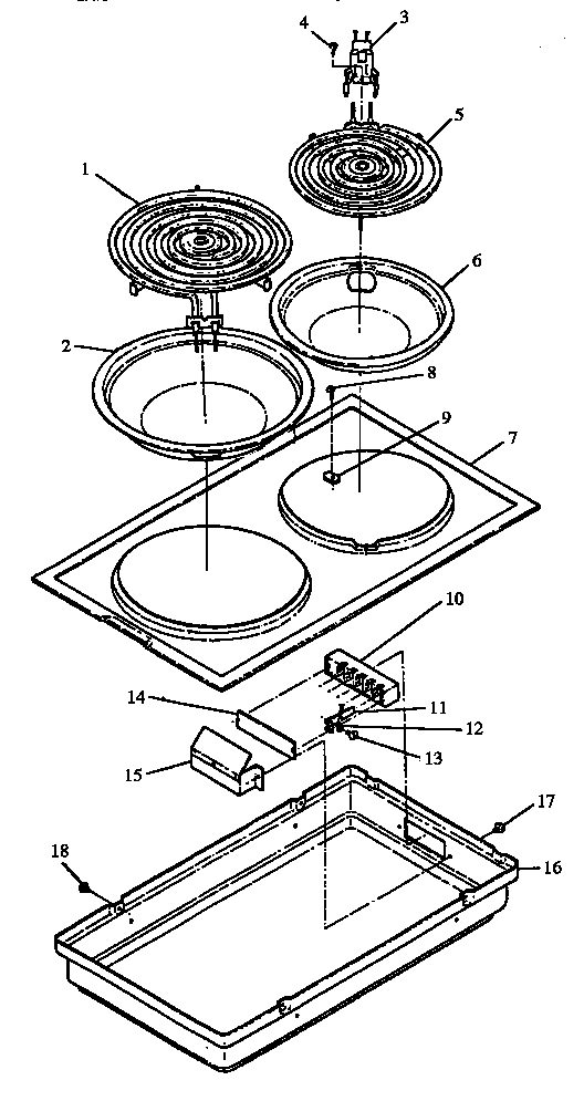 Amana CARDS800WW/P1131922NWW cooktop diagram