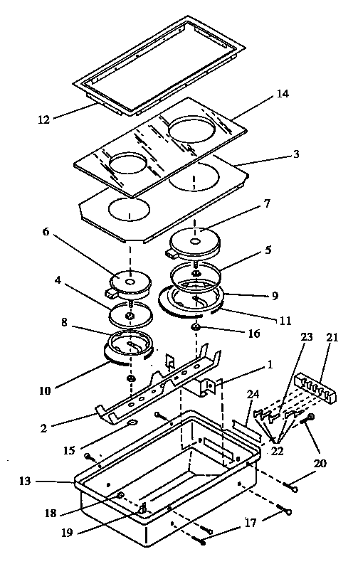Amana CARDS800WW/P1131922NWW cooktop (cc13e/p1155203) (cc13w/p1155204) diagram