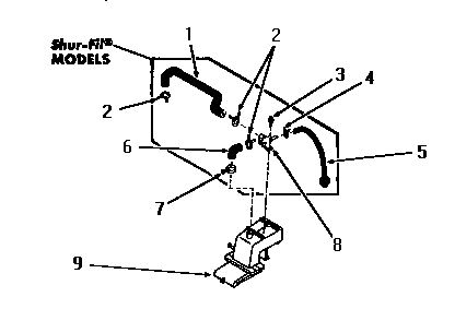 Speed Queen DA9000 water inlet and filler hose (through serial no. 21n92779) diagram