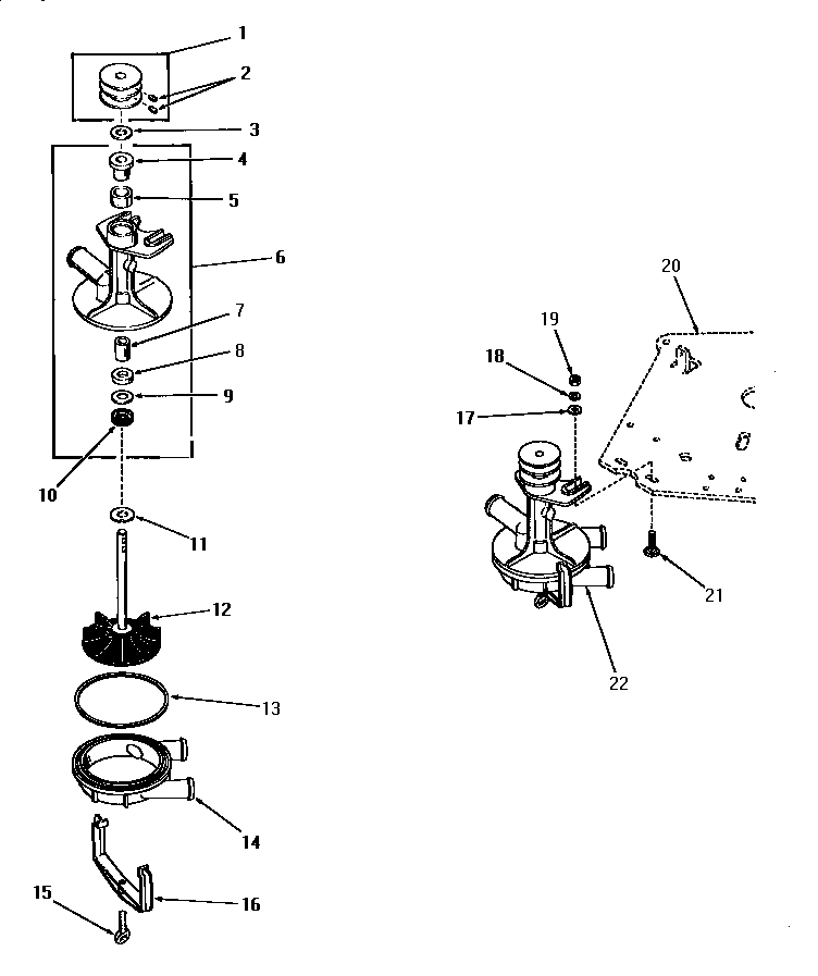 Speed Queen DA9000 pump assemblies diagram