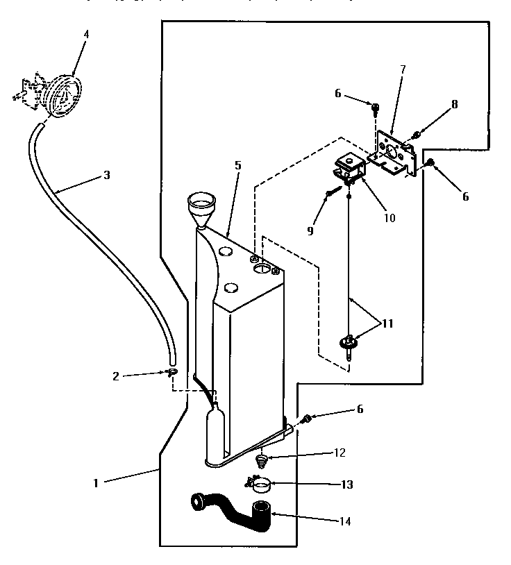 Speed Queen DA9000 reservoir & drain valve (starting #s556d40 and 234j7953) diagram