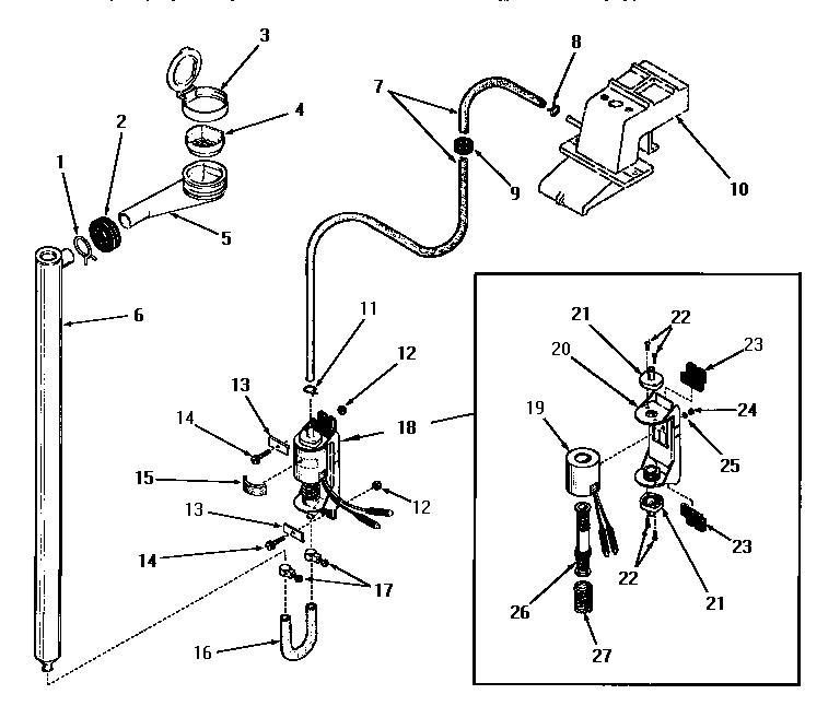 Speed Queen DA9000 bleach dispenser diagram