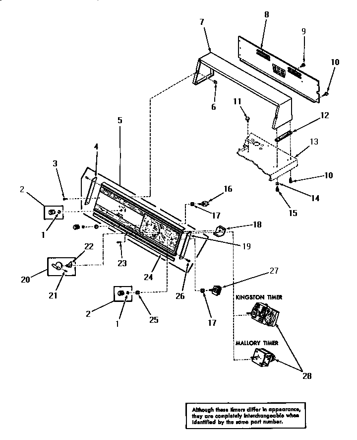Speed Queen DA3691 control panel, control hood and controls diagram