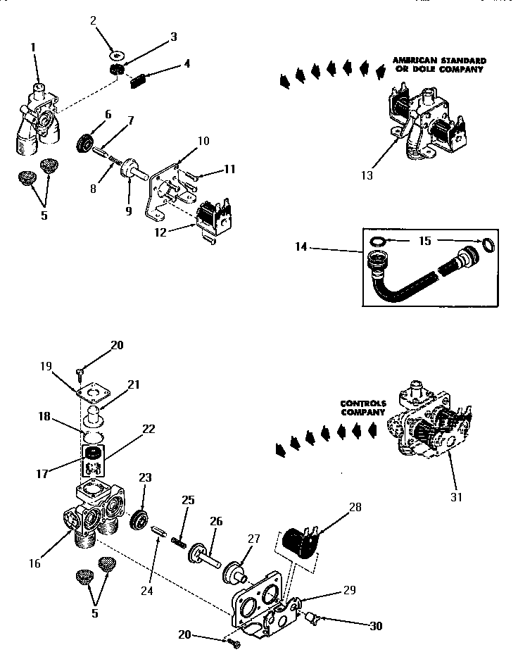 Speed Queen DA3691 mixing valve assemblies diagram