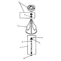 Speed Queen DA3691 agitator, shaft and fabric softener dispenser diagram