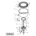Speed Queen DA3691 agitator post and spin tub diagram