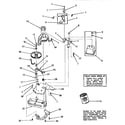 Speed Queen DA3691 counterbalance weight, bracket and mounting plate diagram