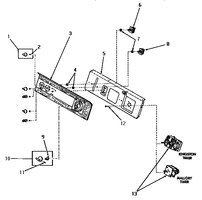 Speed Queen DA3201 control panel and controls diagram