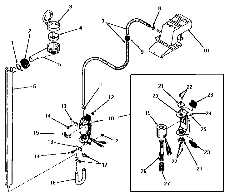 Speed Queen DA3201 bleach dispenser diagram
