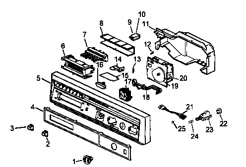 Caloric DCS550W/P1194801W control panel assembly diagram