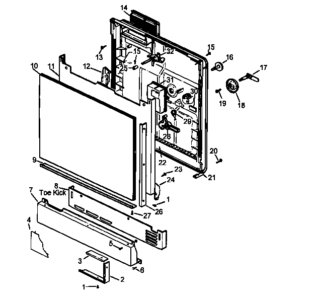 Caloric DCS550W/P1194801W door/trim parts diagram